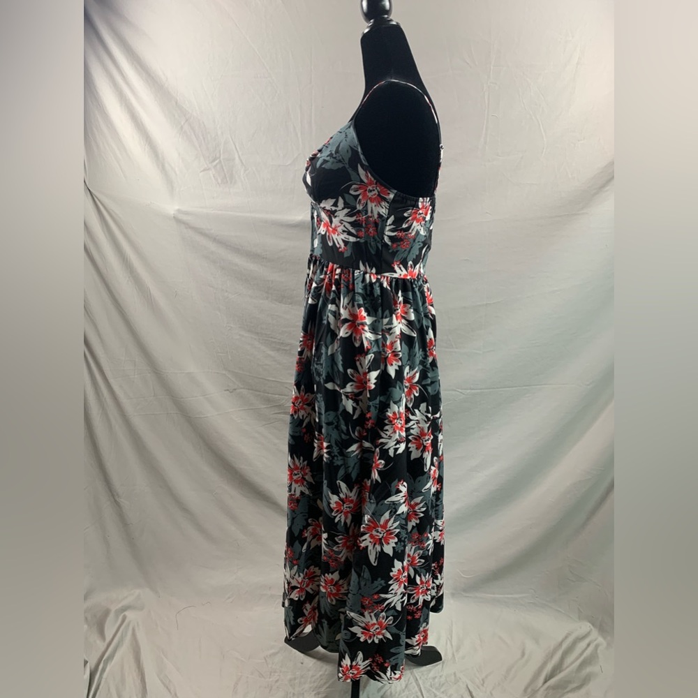 Black Boho Floral Print Twist Front Cami Dress - Picture 8 of 10